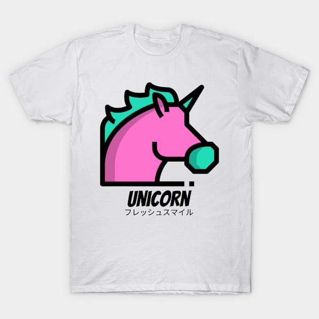 Unicorn Magic Horse Pink Blue T-Shirt by BradleyHeal